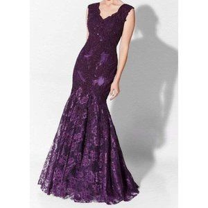 Ivonne D Exclusively for Mon Cheri 215D08 V-Neck Sleeveless Dress Sz. 16 SAMPLE